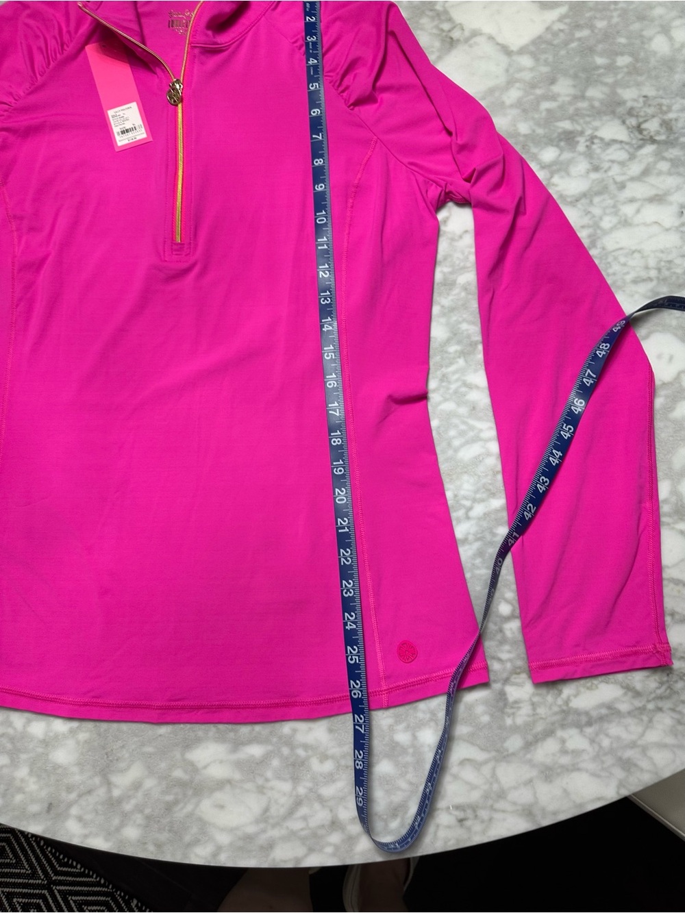 Lilly Pulitzer Palms Pink Sz XL Long-Sleeve Luxetic UPF 50 - Picture 9 of 10